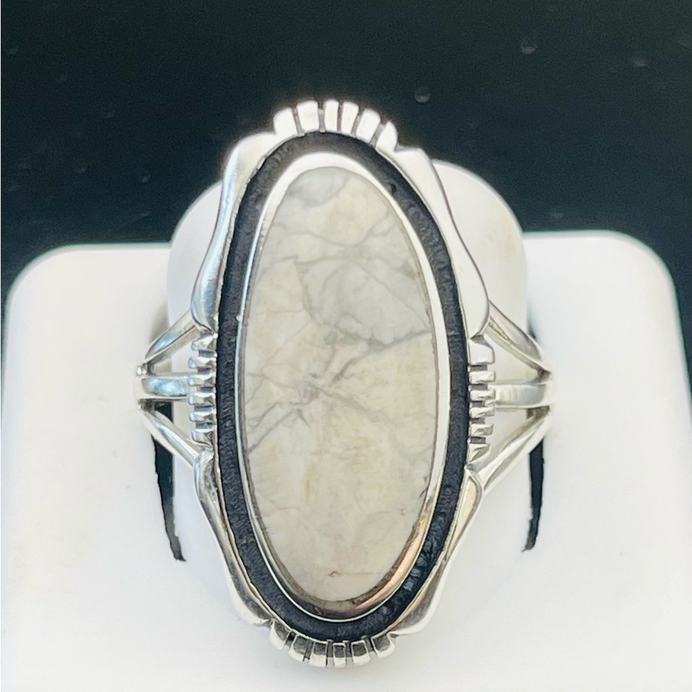 Sterling silver size 10 buffalo stone ring
